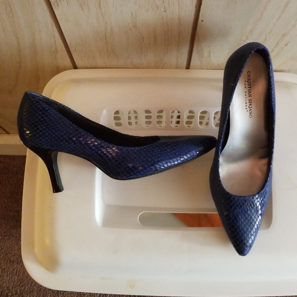Blue high heels